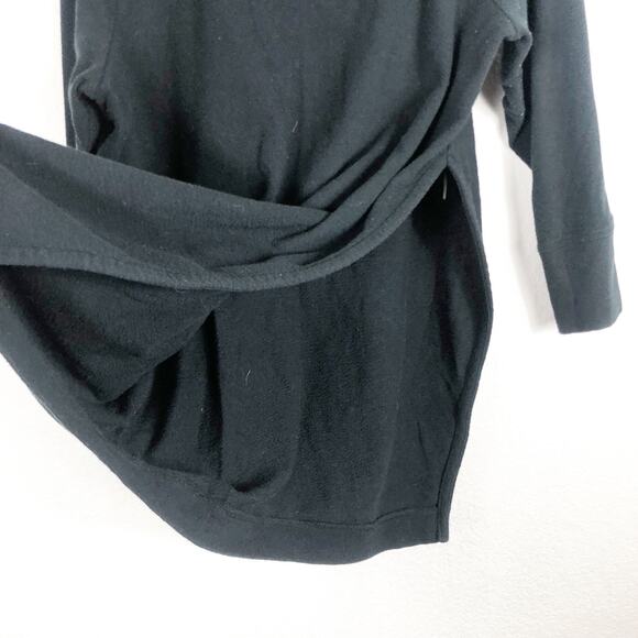 Free People Beach Mercer Textured Side Vent Tunic Top Large Black Loungewear - Picture 10 of 13